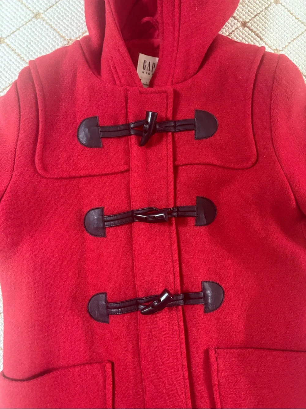 Gap Kids Red Hooded Duffle Coat